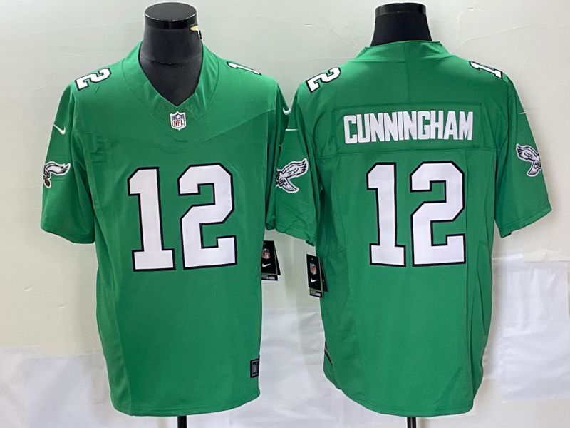 Men Philadelphia Eagles #12 Cunningham Green Nike Throwback Vapor Limited NFL Jersey->philadelphia eagles->NFL Jersey
